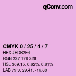 カラーコード: CMYK 0 / 25 / 4 / 7 | qconv.com