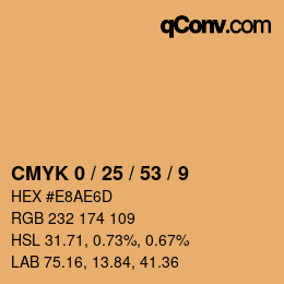 Color code: CMYK 0 / 25 / 53 / 9 | qconv.com