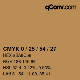 Código de color: CMYK 0 / 25 / 54 / 27 | qconv.com