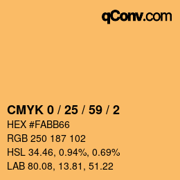 Color code: CMYK 0 / 25 / 59 / 2 | qconv.com