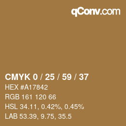 Color code: CMYK 0 / 25 / 59 / 37 | qconv.com