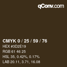 Color code: CMYK 0 / 25 / 59 / 76 | qconv.com