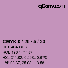 Color code: CMYK 0 / 25 / 5 / 23 | qconv.com
