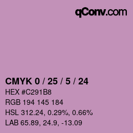 Color code: CMYK 0 / 25 / 5 / 24 | qconv.com