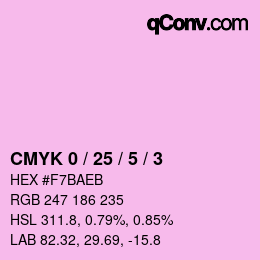 カラーコード: CMYK 0 / 25 / 5 / 3 | qconv.com