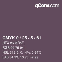 Color code: CMYK 0 / 25 / 5 / 61 | qconv.com