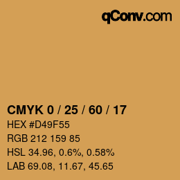 Color code: CMYK 0 / 25 / 60 / 17 | qconv.com