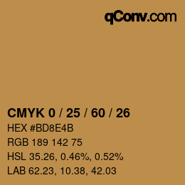 Color code: CMYK 0 / 25 / 60 / 26 | qconv.com