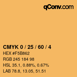 Color code: CMYK 0 / 25 / 60 / 4 | qconv.com