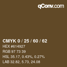 カラーコード: CMYK 0 / 25 / 60 / 62 | qconv.com