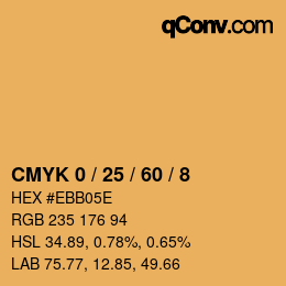 Color code: CMYK 0 / 25 / 60 / 8 | qconv.com