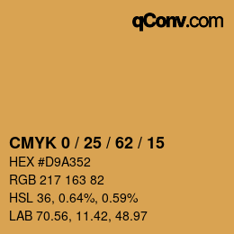 Color code: CMYK 0 / 25 / 62 / 15 | qconv.com