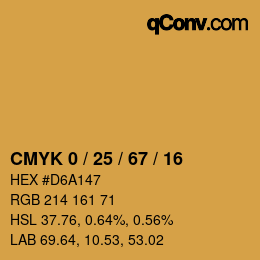 Color code: CMYK 0 / 25 / 67 / 16 | qconv.com