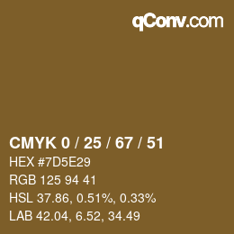 Color code: CMYK 0 / 25 / 67 / 51 | qconv.com