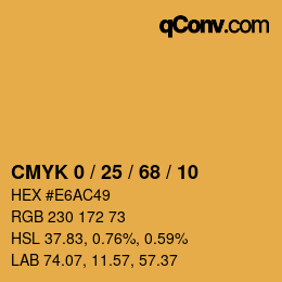 Color code: CMYK 0 / 25 / 68 / 10 | qconv.com