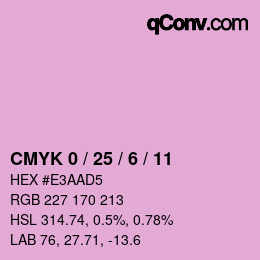 カラーコード: CMYK 0 / 25 / 6 / 11 | qconv.com