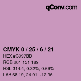 Color code: CMYK 0 / 25 / 6 / 21 | qconv.com