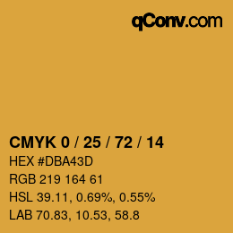 Color code: CMYK 0 / 25 / 72 / 14 | qconv.com