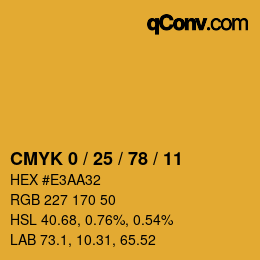 Color code: CMYK 0 / 25 / 78 / 11 | qconv.com