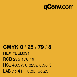 Color code: CMYK 0 / 25 / 79 / 8 | qconv.com