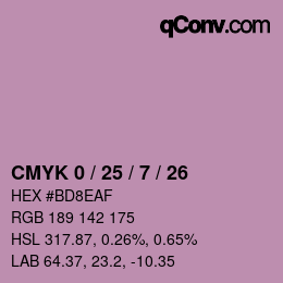 Color code: CMYK 0 / 25 / 7 / 26 | qconv.com