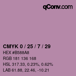 Color code: CMYK 0 / 25 / 7 / 29 | qconv.com