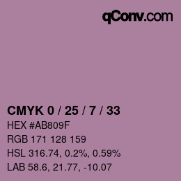 Color code: CMYK 0 / 25 / 7 / 33 | qconv.com