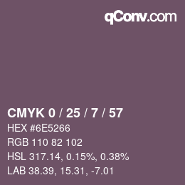 Color code: CMYK 0 / 25 / 7 / 57 | qconv.com