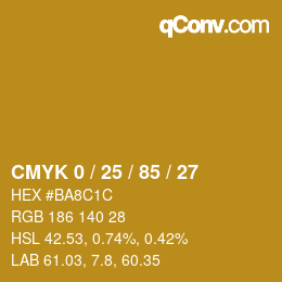 Color code: CMYK 0 / 25 / 85 / 27 | qconv.com