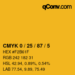 Color code: CMYK 0 / 25 / 87 / 5 | qconv.com