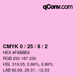 カラーコード: CMYK 0 / 25 / 8 / 2 | qconv.com