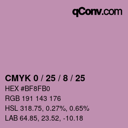 Color code: CMYK 0 / 25 / 8 / 25 | qconv.com