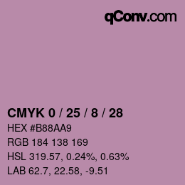 Color code: CMYK 0 / 25 / 8 / 28 | qconv.com