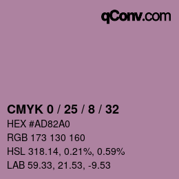 Color code: CMYK 0 / 25 / 8 / 32 | qconv.com