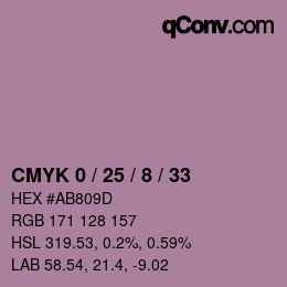 Color code: CMYK 0 / 25 / 8 / 33 | qconv.com