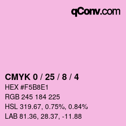 カラーコード: CMYK 0 / 25 / 8 / 4 | qconv.com