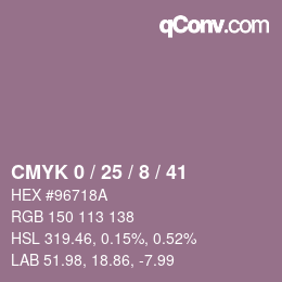 Color code: CMYK 0 / 25 / 8 / 41 | qconv.com