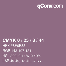 Color code: CMYK 0 / 25 / 8 / 44 | qconv.com