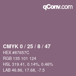 Color code: CMYK 0 / 25 / 8 / 47 | qconv.com