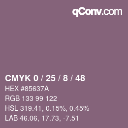カラーコード: CMYK 0 / 25 / 8 / 48 | qconv.com
