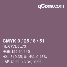 カラーコード: CMYK 0 / 25 / 8 / 51 | qconv.com
