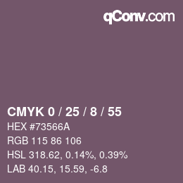 カラーコード: CMYK 0 / 25 / 8 / 55 | qconv.com