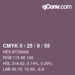 Color code: CMYK 0 / 25 / 8 / 55 | qconv.com