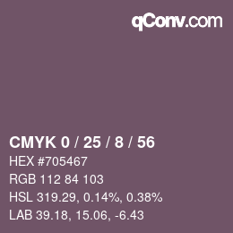 カラーコード: CMYK 0 / 25 / 8 / 56 | qconv.com