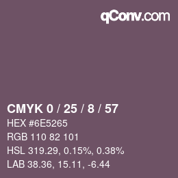 Color code: CMYK 0 / 25 / 8 / 57 | qconv.com