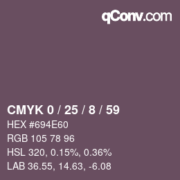 Color code: CMYK 0 / 25 / 8 / 59 | qconv.com