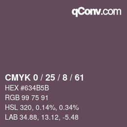 カラーコード: CMYK 0 / 25 / 8 / 61 | qconv.com