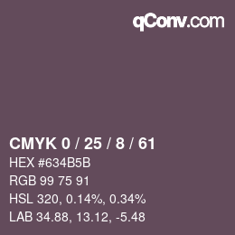 Color code: CMYK 0 / 25 / 8 / 61 | qconv.com