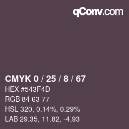 Color code: CMYK 0 / 25 / 8 / 67 | qconv.com