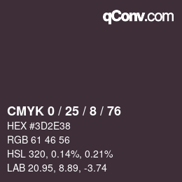 カラーコード: CMYK 0 / 25 / 8 / 76 | qconv.com